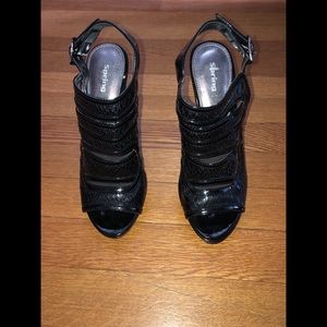 Black Call It Spring snakeskin heels